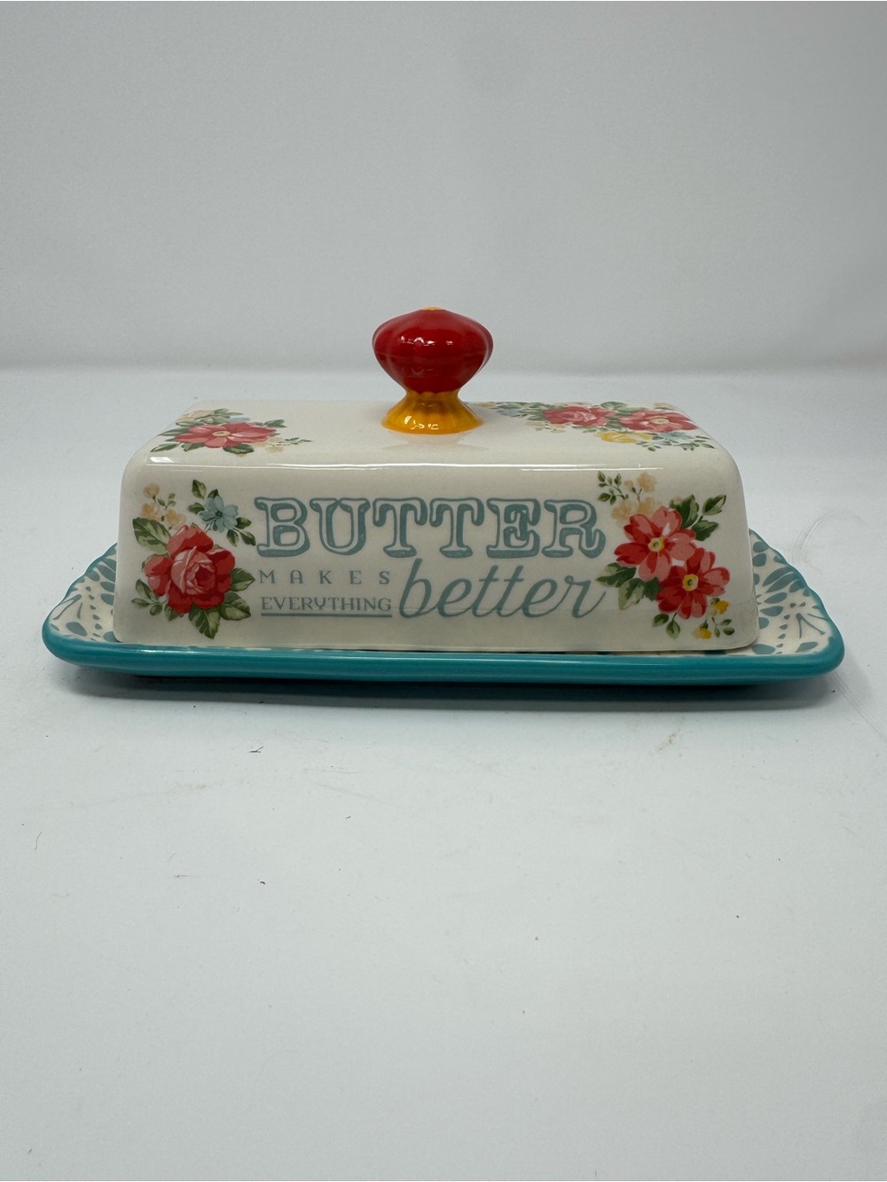 Butter Makes Everything Better Ceramic Butter Dish - Floral